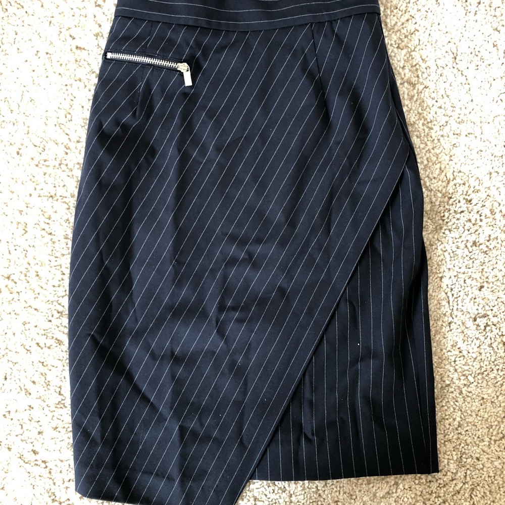 H&M Navy Striped Pencil Skirt NWT Size 2